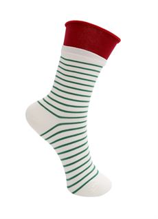 BLACK COLOUR STRØMPER, BCWILHELMINE SOCK, GREEN STRIPE